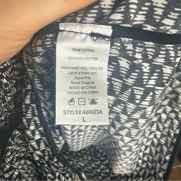 Paper Crane Black White Geometric Print Minimalist Sleeveless Romper Size Large - Picture 10 of 10